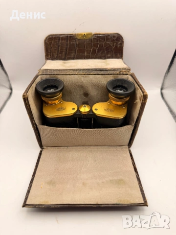 Ранен Carl Zeiss Jena Teleater 3x №249692 – театрален бинокъл около 1910 г. с оригинален калъф