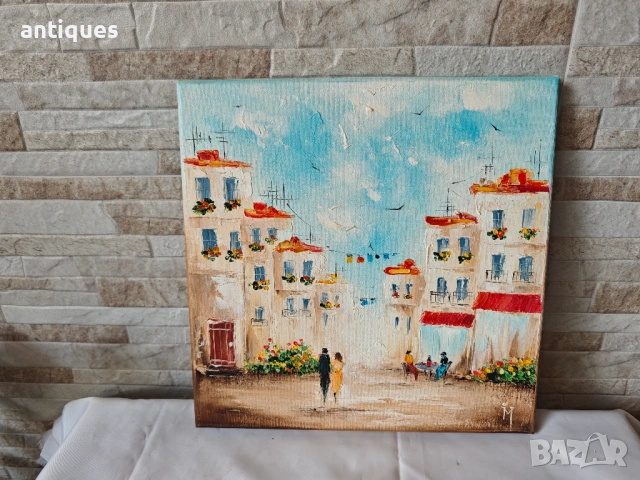 Картина "Walking down the old street" - маслени върху платно - Ирина Мовчан -30/30см