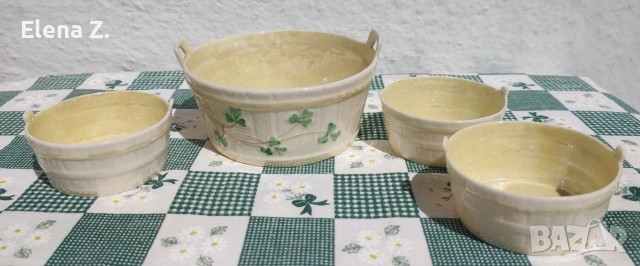 Прекрасни съдчета от фин пароски порцелан Belleek Ireland, снимка 2 - Декорация за дома - 55273531