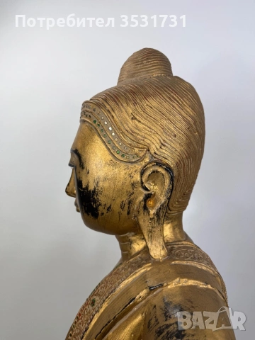 Дървена златна статуя Буда висока 170 см, снимка 3 - Статуетки - 54014003