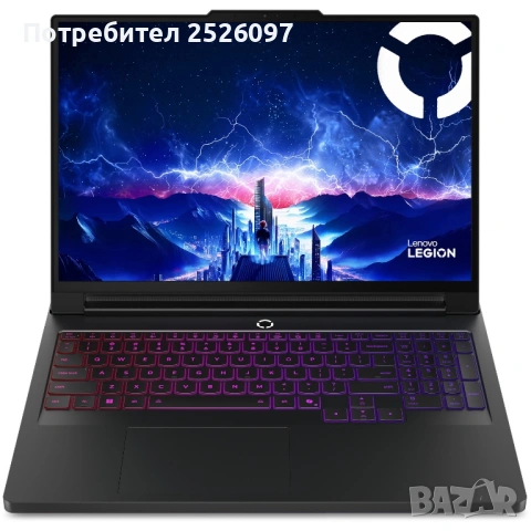НОВ Legion Pro 7/16” OLED 240Hz/Ultra 9 275HX/RTX 5080 16GB/64GB 6400MHz/Гаранция/RGB