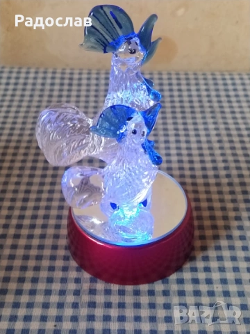 светеща стъклена статуетка Петел, снимка 3 - Статуетки - 54284141