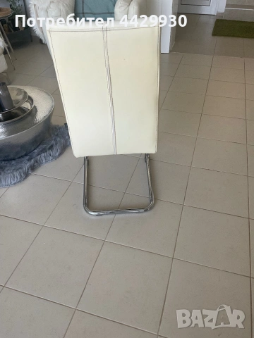Modern white extendable dining table & 8 cream dining chairs , снимка 9 - Други - 55170919