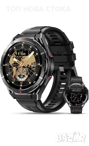 Смарт часовник OUKITEL Watch BT12, AMOLED екран 1.43", черен GPS