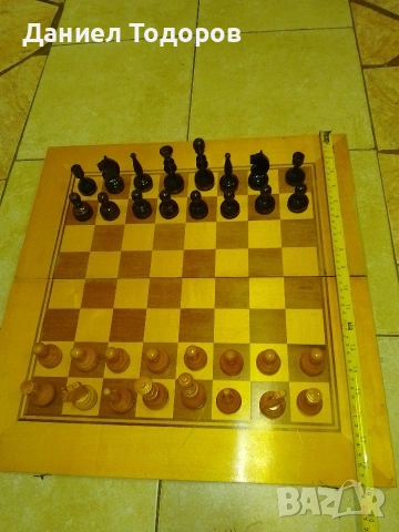 Стар Дървен Шах - Табла. Размери - 48 х 48см. , снимка 4 - Шах и табла - 54313759