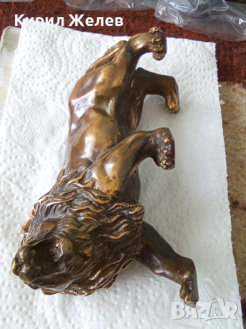 Бронзова фигурка на 🦁 лъф 17953, снимка 4 - Колекции - 54179540