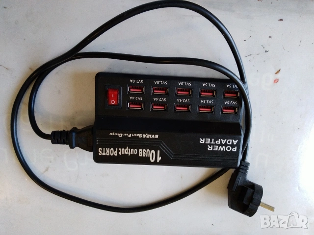 Зарядно USB с 10 порта 5V, 12A, 60W, снимка 3 - Друга електроника - 54902416