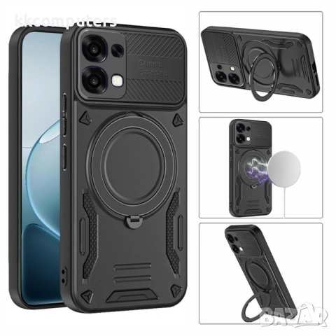 Магнитен Калъф за Oppo A6 Pro 5G / 4G с 360° Стойка - TPU+PC, Военна защита, 6 цвята, снимка 7 - Калъфи, кейсове - 54287961