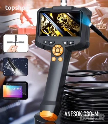 Нов Индустриален ендоскоп ANESOK G30-M – 4.3" Дисплей, 1080p HD Бороскоп  