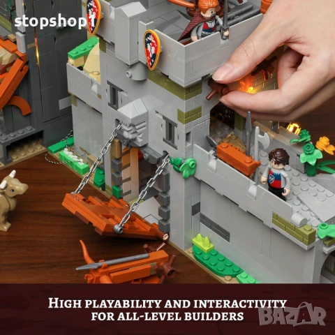 FUNWHOLE Комплект за осветление на средновековна наблюдателна кула - тухлички - замъкът пазител с ми, снимка 5 - Игри и пъзели - 54081217