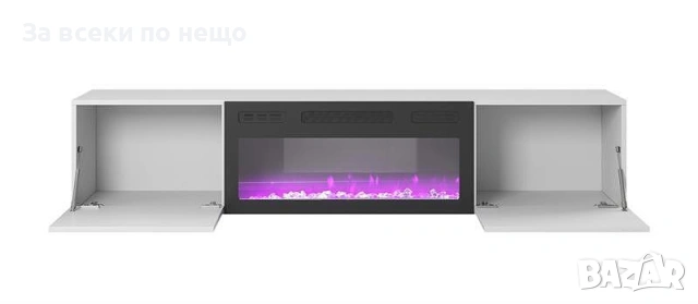 TV шкаф с вградена камина LIVO RTV-180W K Код P2421, снимка 4 - Шкафове - 54419526