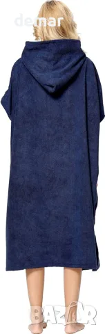 Cressi пончо хавлия L/XL 92 × 118 см, тъмносиня, снимка 2 - Водни спортове - 55663079