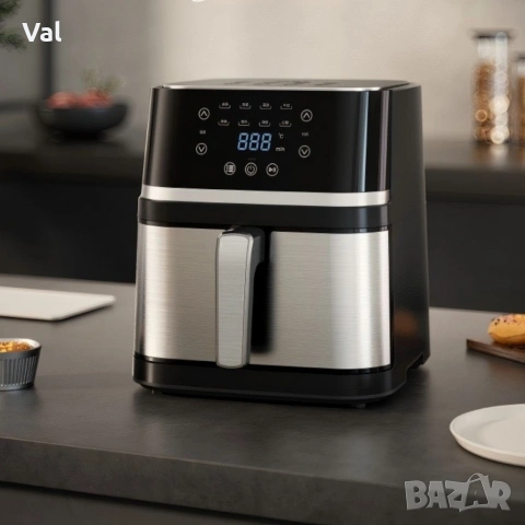 Електрически фритюрник с капацитет 10L – неръждаема стомана, 1350W, автоматично изключване, снимка 2 - Фритюрници - 54671743