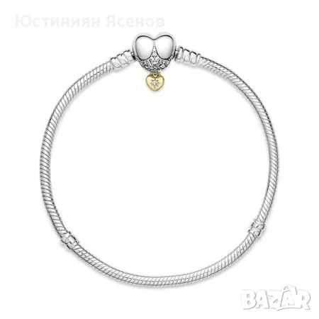 Сребърна гривна Pandora с 14к златно покрита висулка с верижкка змия от Disney Princes Lim. edit, снимка 8 - Гривни - 54729383