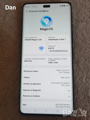 Honor Magic 7 Lite 256GB Black, снимка 4 - Apple iPhone - 54206373