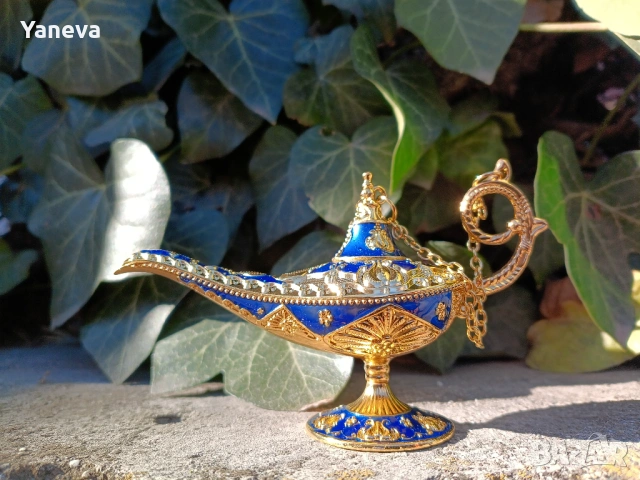 Лампата на Аладин , ароматна лампа в синьо и златно. , снимка 12 - Статуетки - 54283249