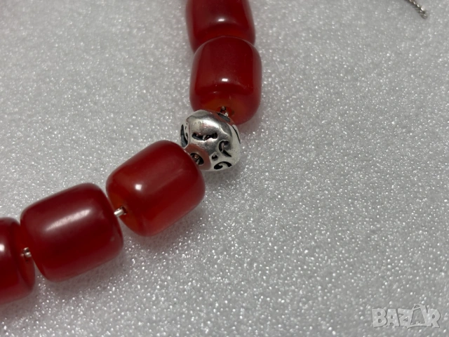 Стара Сребърна Броеница-сребро проба 925, ръчна изработка, снимка 3 - Антикварни и старинни предмети - 53959165