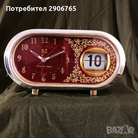 Часовник будилник работещ, снимка 9 - Антикварни и старинни предмети - 55478433