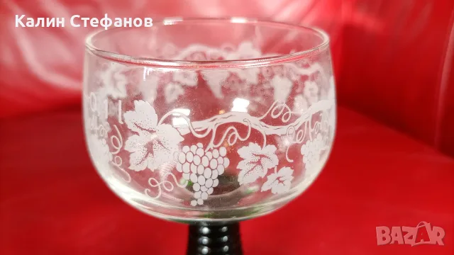 Чаши, френски кристал, зелено столче за концентрати, 100 мл в кашончето си, снимка 4 - Чаши - 55663888