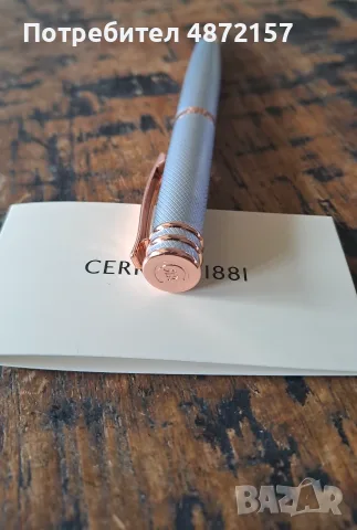 химикалка Cerruti 1881 Черути Austin Diamond сребро хром розово злато, снимка 10 - Други - 55577871