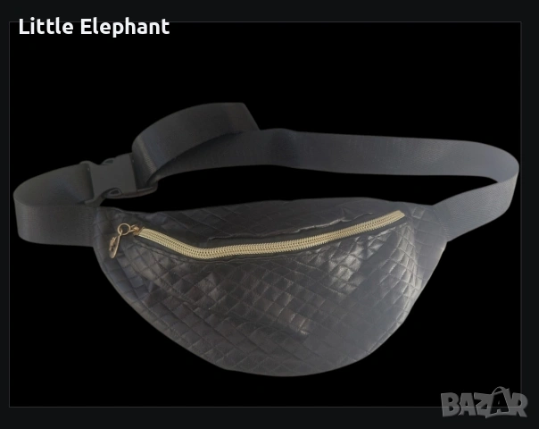 ​⚫ Елегантна черна чанта за кръст с капитониран ефект/нова