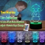 Стич Stitch 3D Лампа със сменящи се цветове, снимка 6