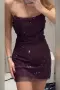 Дамска рокля Zara, бордо цвят, XS/ S размер, снимка 1
