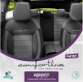 Луксозна тапицерия OTOM текстил с еко кожа COMFORT LINE Design – Сиво-Черна със сив шев, снимка 3