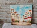 Картина "Walking down the old street" - маслени върху платно - Ирина Мовчан -30/30см, снимка 1