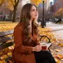 Ефектна кафява 66 см перука с руси предни кичури на път, снимка 4