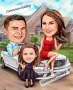 Дигитални Карикатури Портрет Ръчна Рисувана Карикатура Подарък Рожден ден Юбилей Двойка Картини , снимка 6