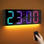Maxstar 12" дигитален стенен часовник с дистанционно управление, 8 RGB цвята НОВО, снимка 1