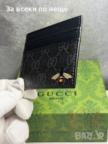 Gucci Пчела Черен Визитник Код Chronolux10, снимка 2 - Портфейли, портмонета - 55078549