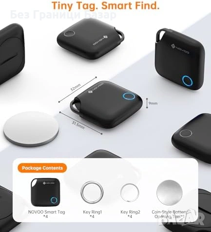 Нов Bluetooth тракер Apple Find My 4 броя за багаж ключове портфейл анти кражба проследяване, снимка 2 - Друга електроника - 54566523