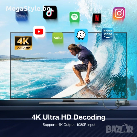 Безжичен HDMI предавател и приемник, разстояние на предаване 50 м, двоен екран, plug and play, прием, снимка 7 - Друга електроника - 55164080
