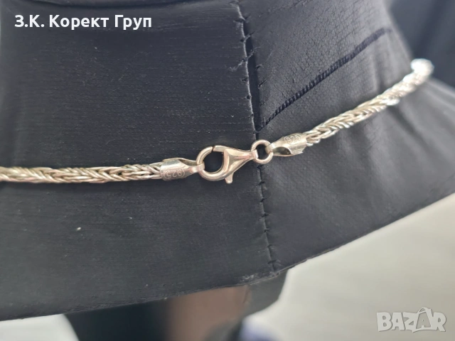 Сребърен синджир с кръст 925 / Каралска плетка / 26,51 гр., снимка 3 - Колиета, медальони, синджири - 54426939
