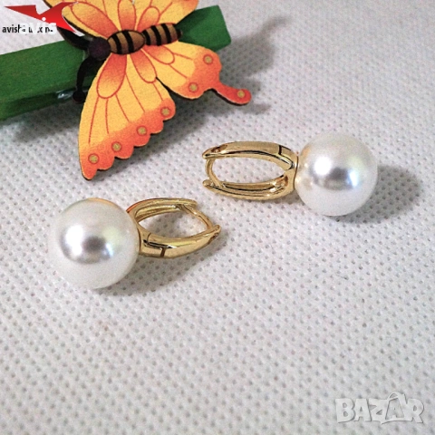 Обеци с 14К златно покритие 2141905, снимка 3 - Обеци - 54300450