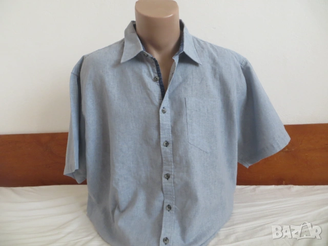Мъжки ризи с къс ръкав от лен, снимка 18 - Ризи - 41314075