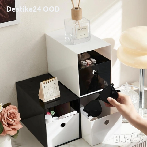 Органайзер за бюро с чекмеджета пластмасов черен, снимка 8 - Други - 54135974