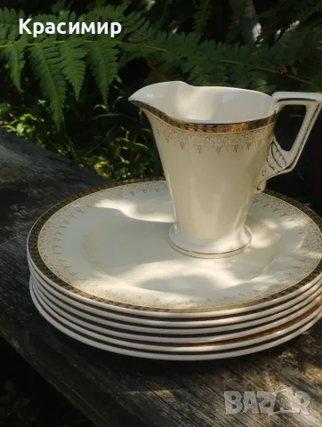 Английски порцелан Burleigh Ware (Burgess & Leigh) – чинии и каничка , снимка 3 - Антикварни и старинни предмети - 55439221