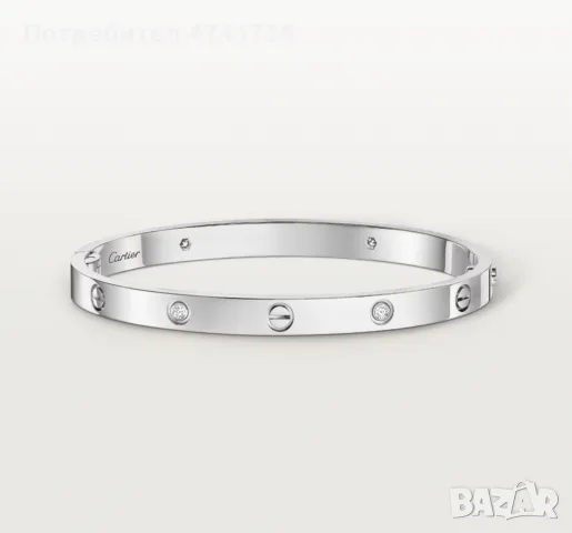 Cartier гривна с бяла позлата и лаб. диаманти със сертификат