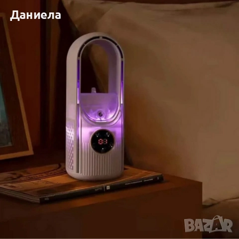 Air Multiplier 3-в-1 – Компактен USB вентилатор с овлажнител, пречиствател на въздух и LED светлина, снимка 4 - Вентилатори - 54710716