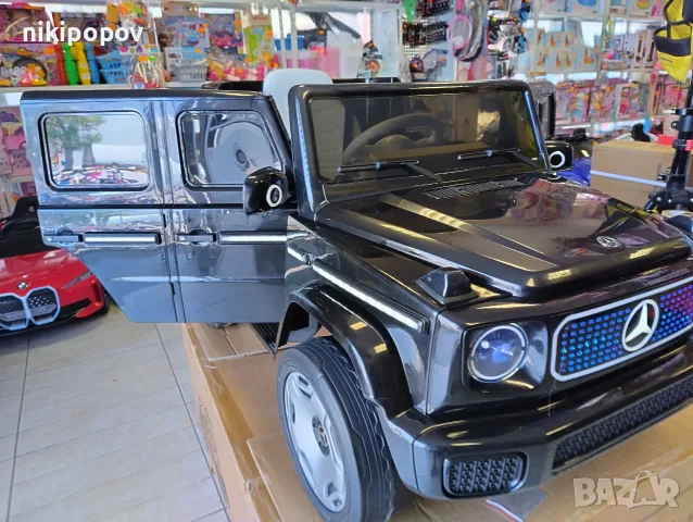 MERCEDES Акумулаторен джип EQG черен, снимка 10 - Детски велосипеди, триколки и коли - 55440328