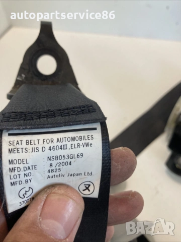 Заден ляв колан за безопасност за Honda FR-V 2.0 V-Tec (2005) NSB053GL69, снимка 2 - Части - 54440774