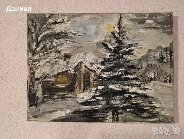 Картина пейзаж зима 40х30 см