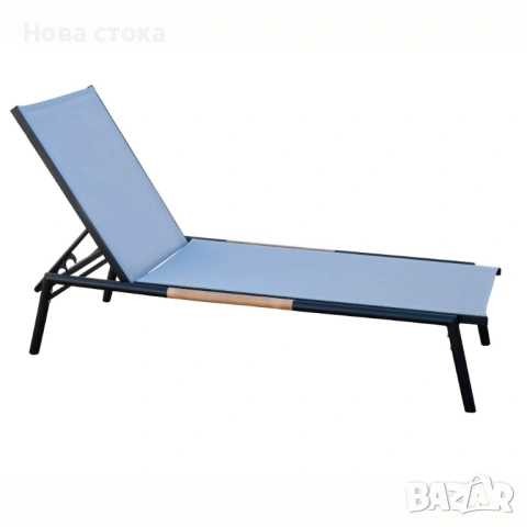 Градински шезлонг с 5 позиции – Бял или Черен, 200 см, снимка 2 - Градински мебели, декорация  - 54007145
