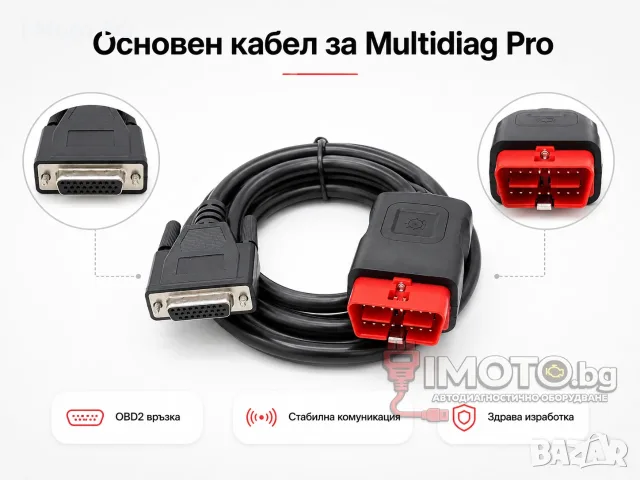 Multidiag Pro / Pro+ OBD2 основен диагностичен кабел 