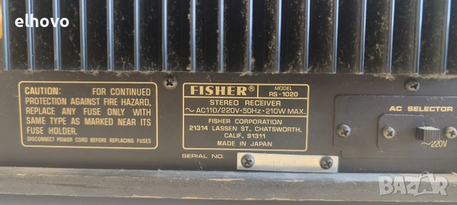 Ресивър Fiseher RS-1020, снимка 4 - Ресийвъри, усилватели, смесителни пултове - 55113596