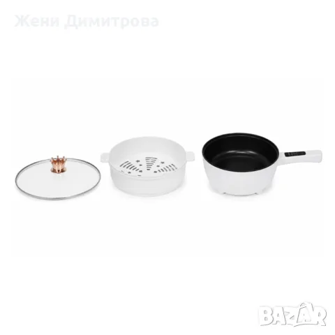 Многофункционален електрически тиган 4 л - С незалепващо покритие и стъклен капак, снимка 5 - Съдове за готвене - 55545794