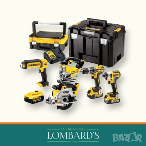 Комплект акумулаторни инструменти DeWALT DCK551PR3T, N: 531177